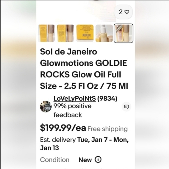 Sol de Janeiro Glowmotions Glow Oil Goldie Rocks NIB 2.5 Fl Oz 75 Ml - Picture 5 of 5